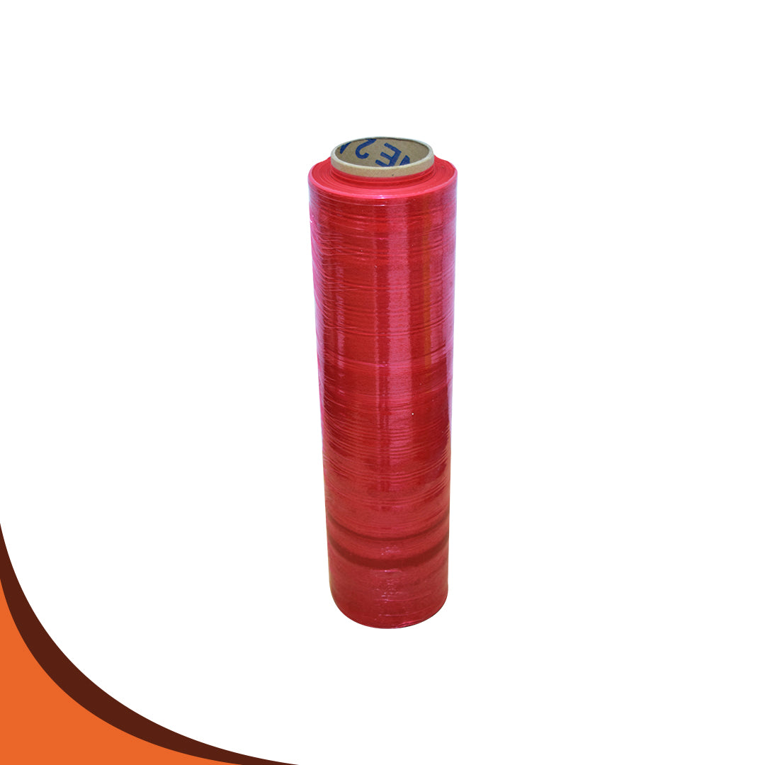 PELICULA ESTIRABLE ROJA 18" CALIBRE 80. PQT. 4 PZS