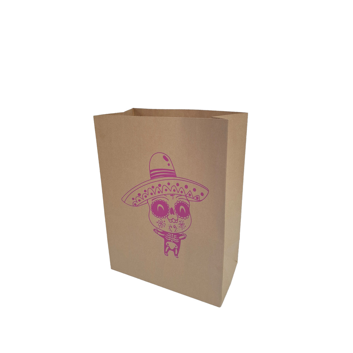 Bolsa Kraft Día de Muertos Calavera Charro Rosa | ALIM 132